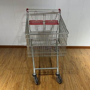 275L Large Capacity Metal Trolley European Style Supermarket Trolley Hand-pushed