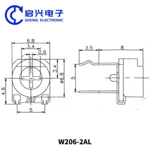 W206 0.25W Single Coil Potentiometer with Easy Adjustment and Long-Term