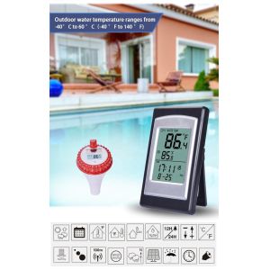 Wholesale Temperature Accuracy Wireless Solar Digital Pool Thermometer In Red And Silver from china suppliers