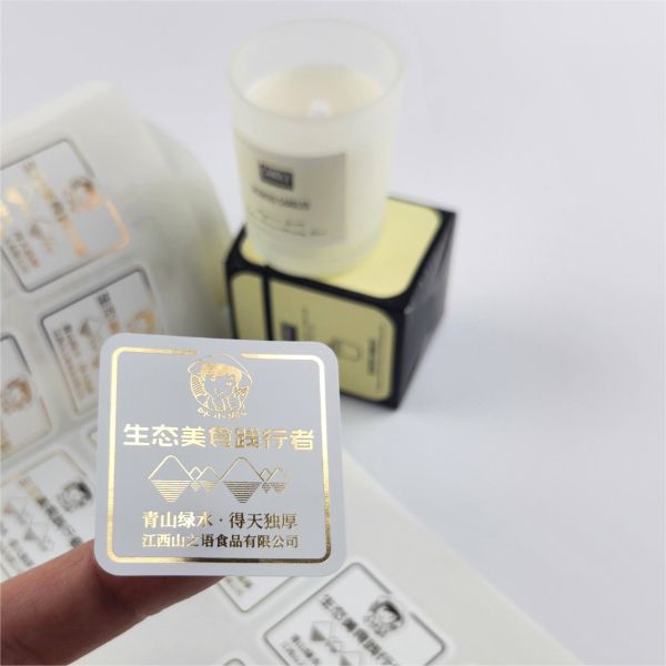 Gold Foil Adhesive Candle Label Printing Aromatherapy Jar Labels Candle