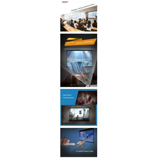 120" 16:9 motorized electric projection projector screen HD 3D TV home theater matte white