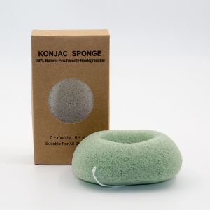 Sustainable Fluffy Bamboo Charcoal Face Sponge 10cm*7.5cm*4cm