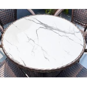 Rock pattern glass table
