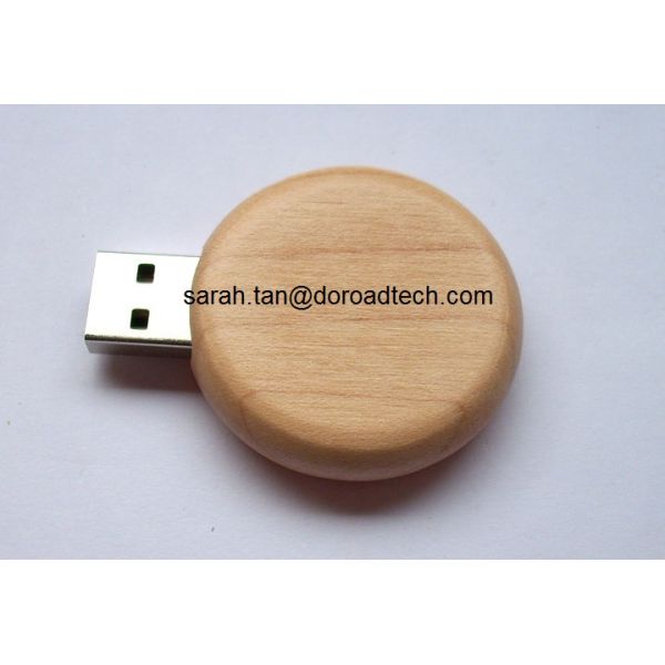 Promotional Gift Flash Drives Wooden Round USB