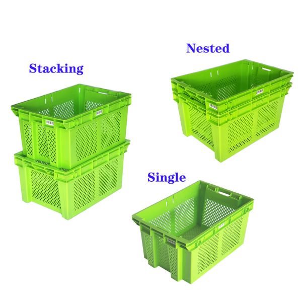 Plastic Mesh Crates Stackable Turnover Crates For Fruits And Vegetables
