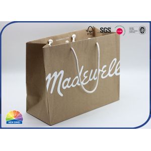 Wholesale Brown Printed Kraft Paper Gift Bag Package With Knotted Handle from china suppliers