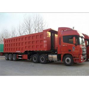 High Efficiency 3X16 TONS Semi Tipper Trailer Dump Truck For Mining Industry