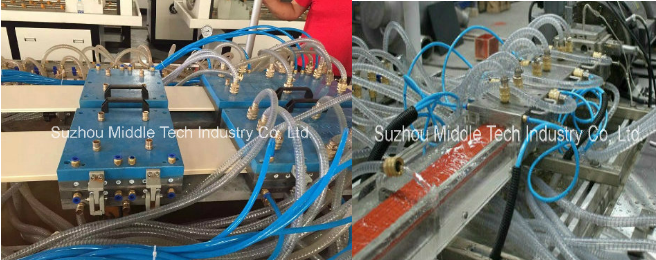 Bending Trim Plastic Making Machine , Wall Corner WPC Profile Extrusion Machine