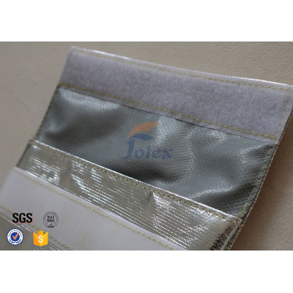 Silver + Grey Inside Fiberglass Fabric Fireproof Document Bag Portable