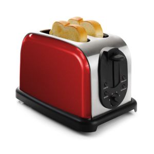 Customized 2 Slice Pop Up Brushed Steel Toaster Reheat Function