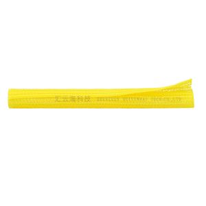 Yellow Color Self Wrapping Split Braided Sleeving For Electrical Wires