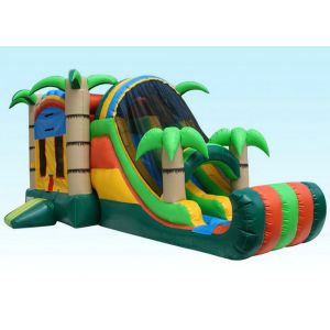 Gaint Inflatable Bouncer Combo , Tropical Inflatable Water Castle