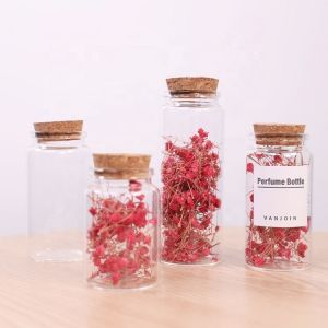 150ml 200ml Saffron Spice Glass Storage Bottle With Wooden Cork Cap