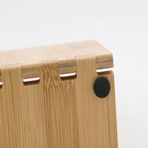 Bamboo Napkin Holder Adjustable Wood Storage Rack for Dining Room Picnic Kitchen