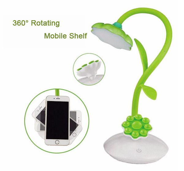 Hot Selling Creative Rechargeable Sunflower LED Desk Lamp With Phone Stand