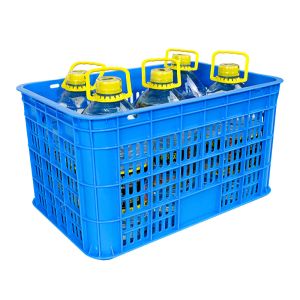 Supermarket Storage Mesh Plastic Turnover Basket with Stackable Design and PP