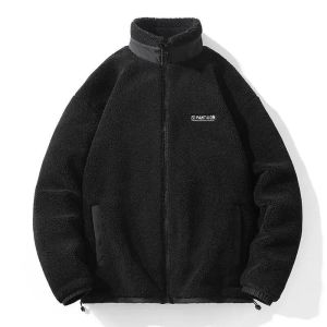 Premium Zip Up Sherpa Fleece Jacket 100% Cotton Custom Embroidery