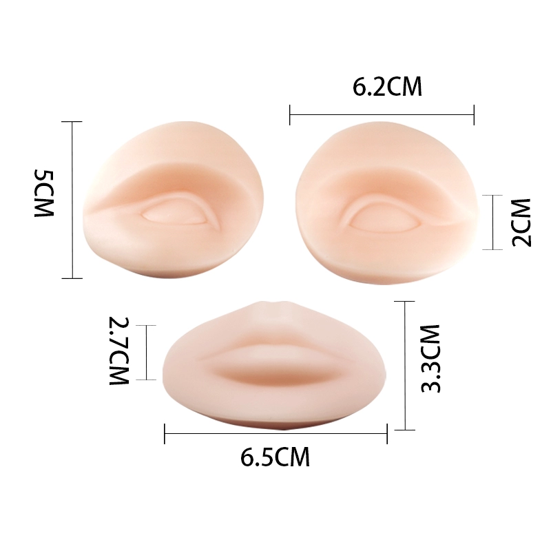 3D Tattoo Practice Skin Eyebrows Lip Exercises 90 Grams Makeup Silicone Heads