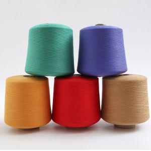 High Strength Ring Twist Dyed Polyester Yarn Smooth Surface Well Sewing