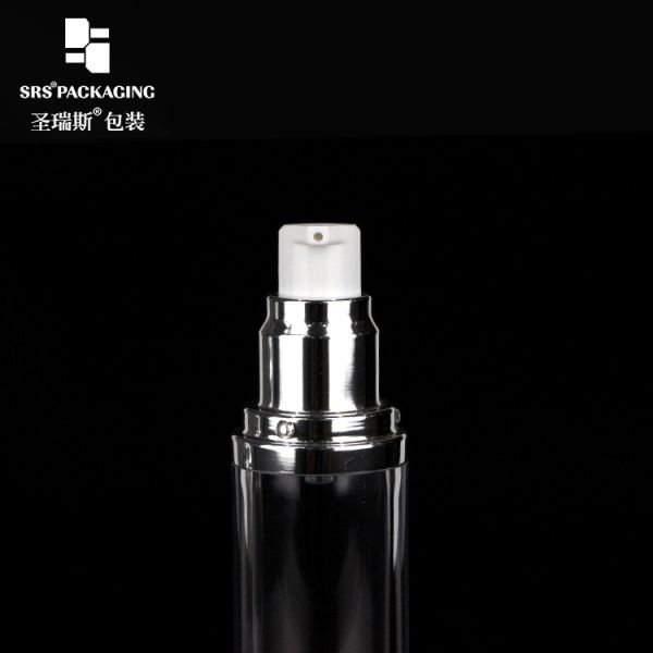 AS transparent 15ml 30ml 50ml cosmetic plastic airless pump empty bottle
