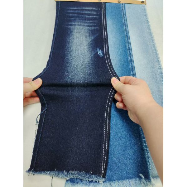 10.7oz Dark Indigo Stretch Denim Fabric 3/1 Right Twill 8S For Boyfriend Jeans