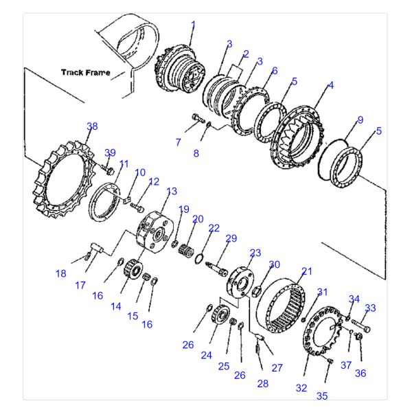 207-27-00160 PC300-6 6D102 Excavator Gearbox