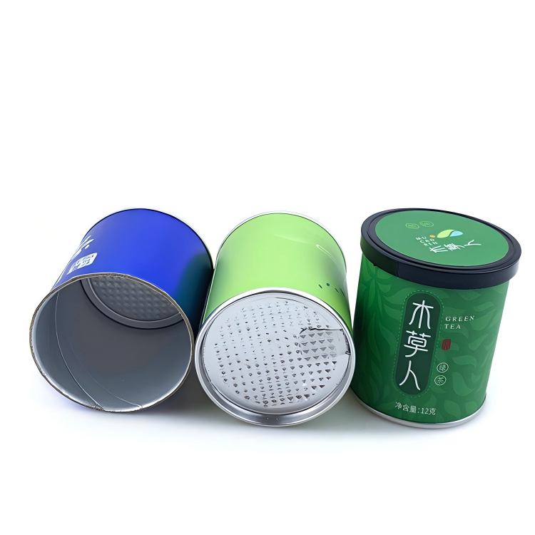 Custom wholesale container paper jar tea sample cylindrical packaging