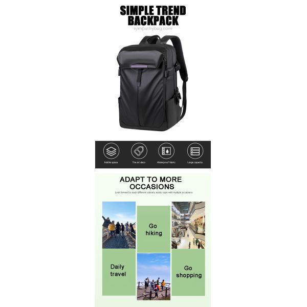 Custom Pattern Male Laptop Backpacks Waterproof Leather Computer Backpack