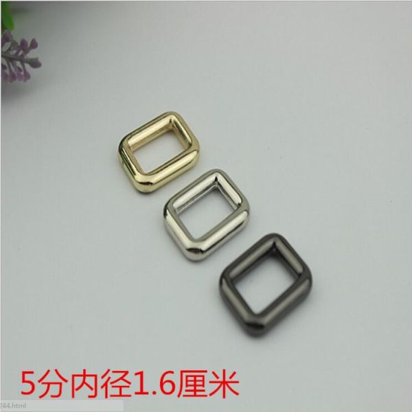 Supply all kinds of size zinc alloy light gold square ring buckle for handbag