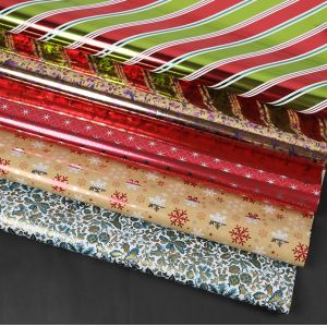 Extra Wide Foil Wrapping Paper Rolls Luxury Yellow Red Coloured Decorative