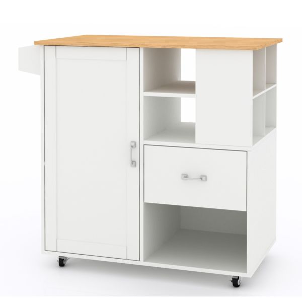 Quality Rectangular Movable Kitchen Island with Lighting and Appliances for sale