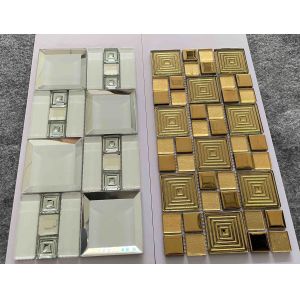 300x300mm Glass Mosaic Tile for Swimming Pools Iridescent Surface