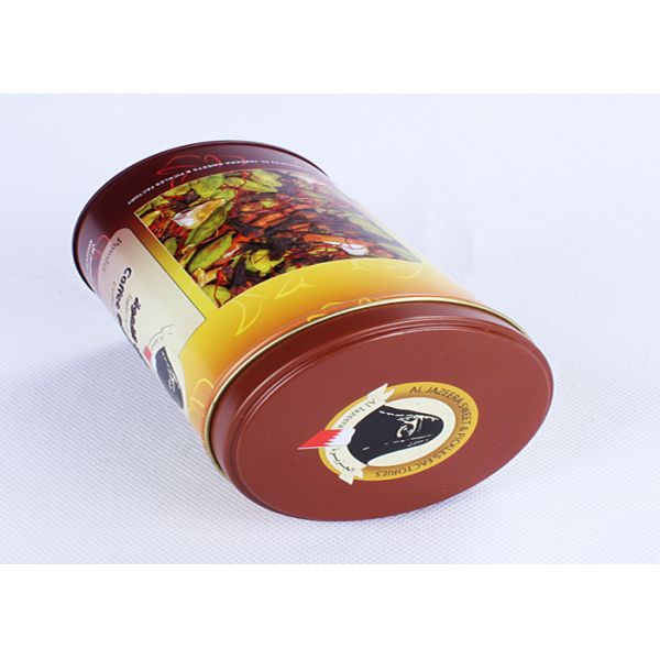 Full Color Printing Empty Metal Coffee Tins With 0.23 MM Tinplate Material YT1191