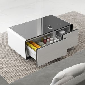 Smart Coffee Table with Multifunctional Beer Cooler and Temperature Range 3 8 C