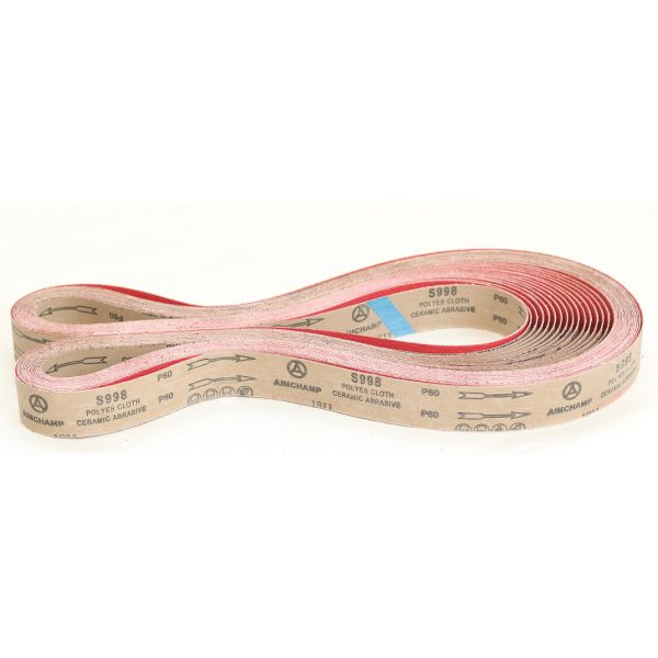 Red Ceramic Alumina Y-Wt Polyester Cloth Sanding Belts Cool Grinding Coating