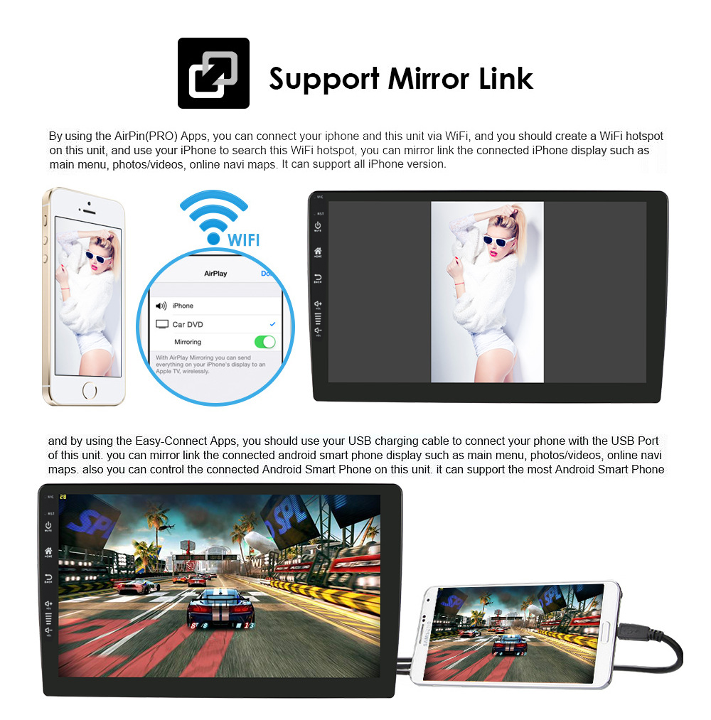 Carditai Android 10 QLED Car Audio 2 32G Head Unit with Built-in GPS and 9/10inch Screen