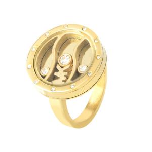 China 18K Gold Plated  Ring Stainless Steel, Diamond Customized Engraved Couple Ring on sale