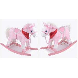 Wholesale Pink Rocking Horse With Sound And Moving Mouth and Tail And Led Light Big Size from china suppliers