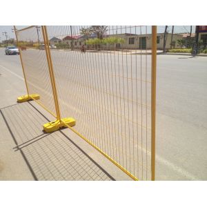 Yellow PVC Coated Hot Dipped Galvanized Temporary Fencing Panels 2100mm x 2400mm