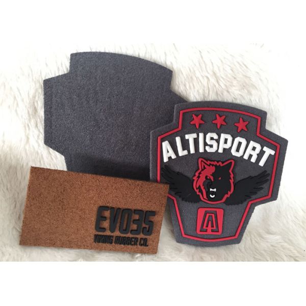 Quality Fashionalbe Custom 3D Rubber Logo Patches , Injection Sew On T Shirt Patch for sale