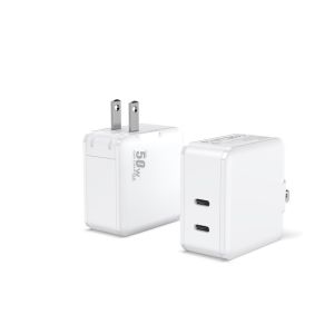 White Black Foldable GaN USB Charger QC3.0 PD Charger Wall Using