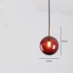 Colorful Modern Glass Globe Pendant Light For Dinning Room
