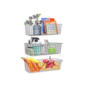 500mm Length 300mm Width Wall Mounted Wire Storage Baskets For Kitchen