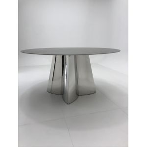 Light Luxury Natural Marble Dining Table Custom Made 6 Seater Stainless Steel