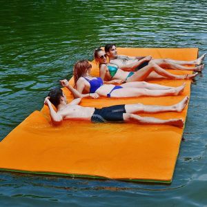Custom Logo Foam Swim Mat Closed Cell Xpe Foam Floating Oasis Lake Pad
