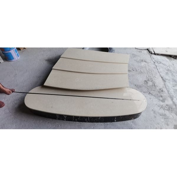 Foshan Custom Modern Honed Marble Big Slab Cut-to-Size Stairs for Home Interior Design