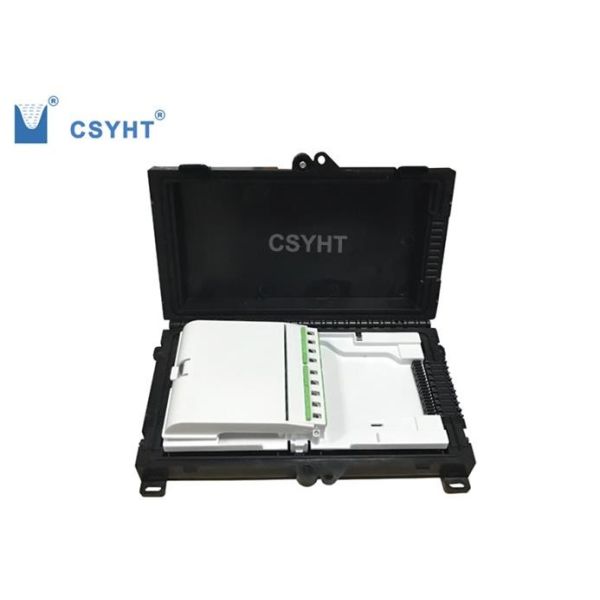 Quality IP65 PP Plastic FTTP Box Loaded 8 Way PLC Splitter And SC Fiber Optic Adapter for sale