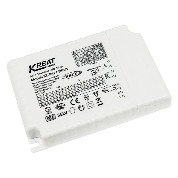 Quality All In One Including DALI2 1/10V PUSH Dimming With Adjustable Current 700ma -1200ma 40W Constant Dimmable Driver for sale