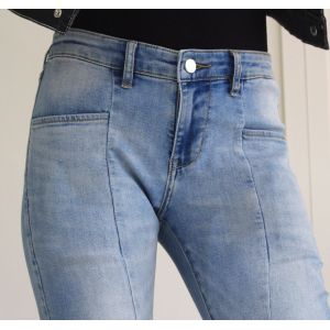 China 339gsm 2% High Stretch Denim Fabric With Slub Dark Blue  160cm Full Width on sale