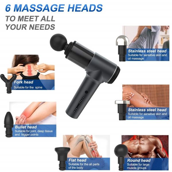 3400mAh LG Battery Handheld Deep Tissue Massager Cordless Body Therapy